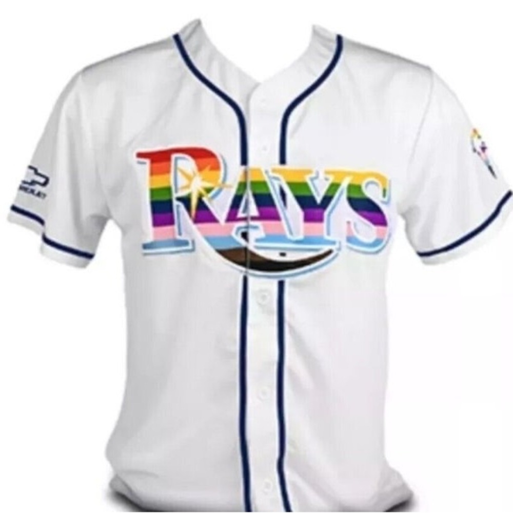 Rays White and Blue Men's Jersey